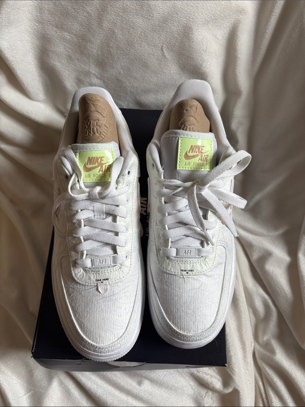Nike Air Force 1 Low White with Lime Accent Patch